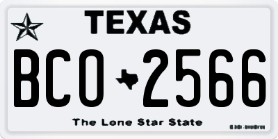 TX license plate BCO2566