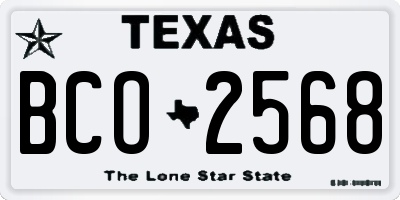 TX license plate BCO2568
