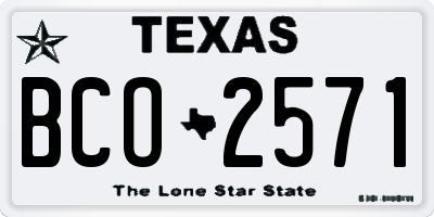 TX license plate BCO2571