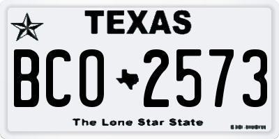 TX license plate BCO2573