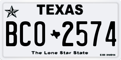 TX license plate BCO2574