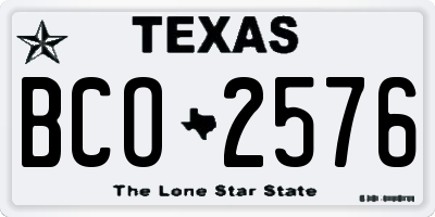 TX license plate BCO2576
