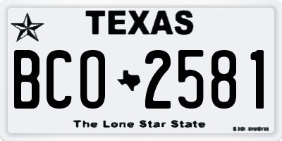 TX license plate BCO2581