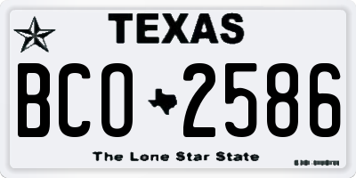 TX license plate BCO2586