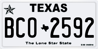 TX license plate BCO2592