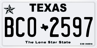 TX license plate BCO2597