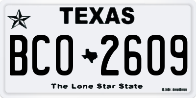 TX license plate BCO2609