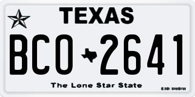 TX license plate BCO2641