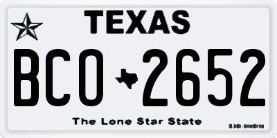 TX license plate BCO2652