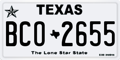 TX license plate BCO2655