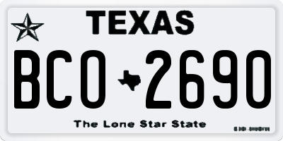 TX license plate BCO2690