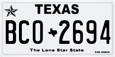 TX license plate BCO2694