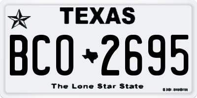 TX license plate BCO2695