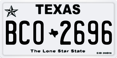 TX license plate BCO2696