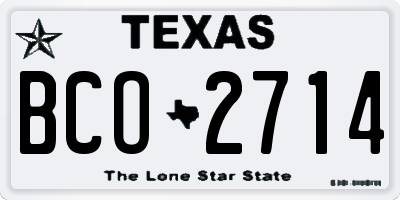 TX license plate BCO2714