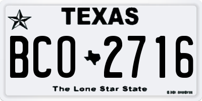TX license plate BCO2716