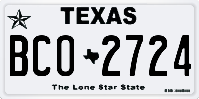 TX license plate BCO2724