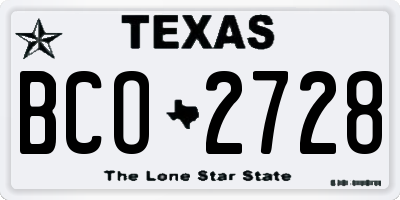 TX license plate BCO2728