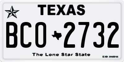 TX license plate BCO2732