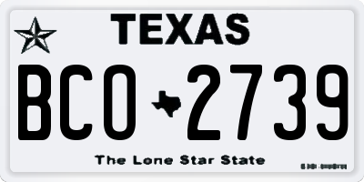 TX license plate BCO2739