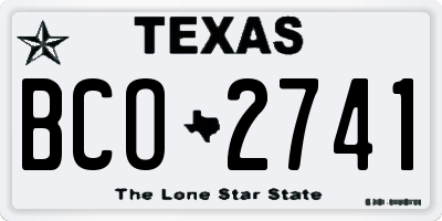 TX license plate BCO2741