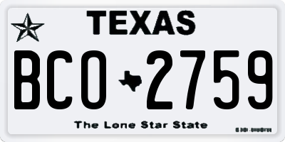 TX license plate BCO2759