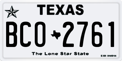 TX license plate BCO2761