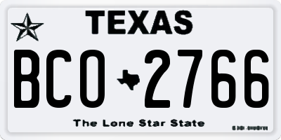 TX license plate BCO2766