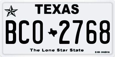 TX license plate BCO2768