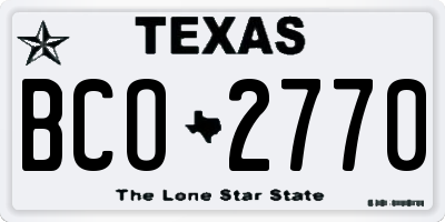 TX license plate BCO2770