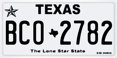 TX license plate BCO2782