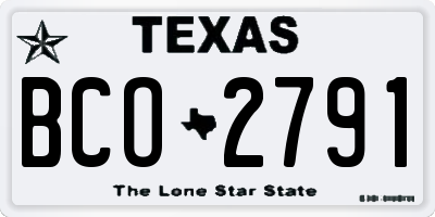 TX license plate BCO2791