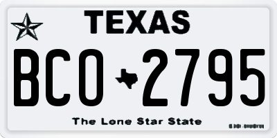 TX license plate BCO2795