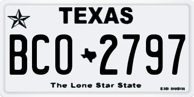 TX license plate BCO2797