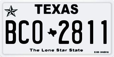 TX license plate BCO2811