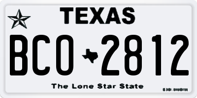 TX license plate BCO2812