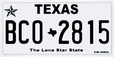 TX license plate BCO2815