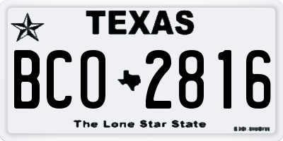 TX license plate BCO2816