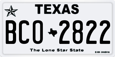 TX license plate BCO2822