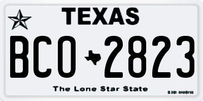 TX license plate BCO2823