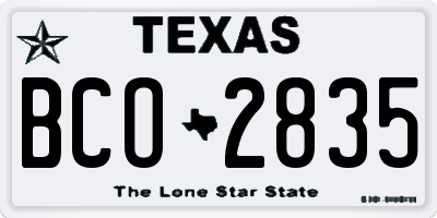 TX license plate BCO2835