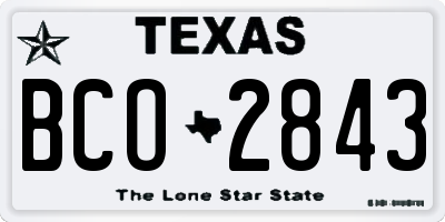 TX license plate BCO2843
