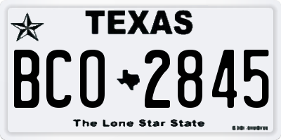 TX license plate BCO2845
