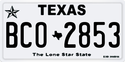 TX license plate BCO2853