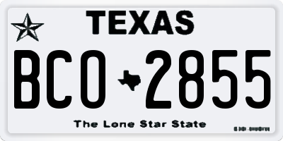 TX license plate BCO2855