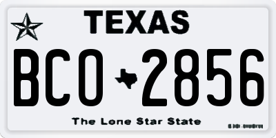 TX license plate BCO2856