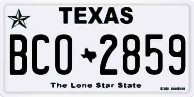 TX license plate BCO2859
