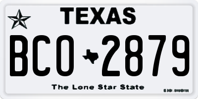 TX license plate BCO2879