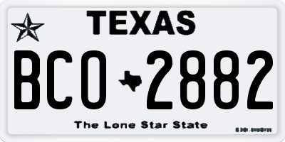 TX license plate BCO2882