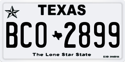 TX license plate BCO2899